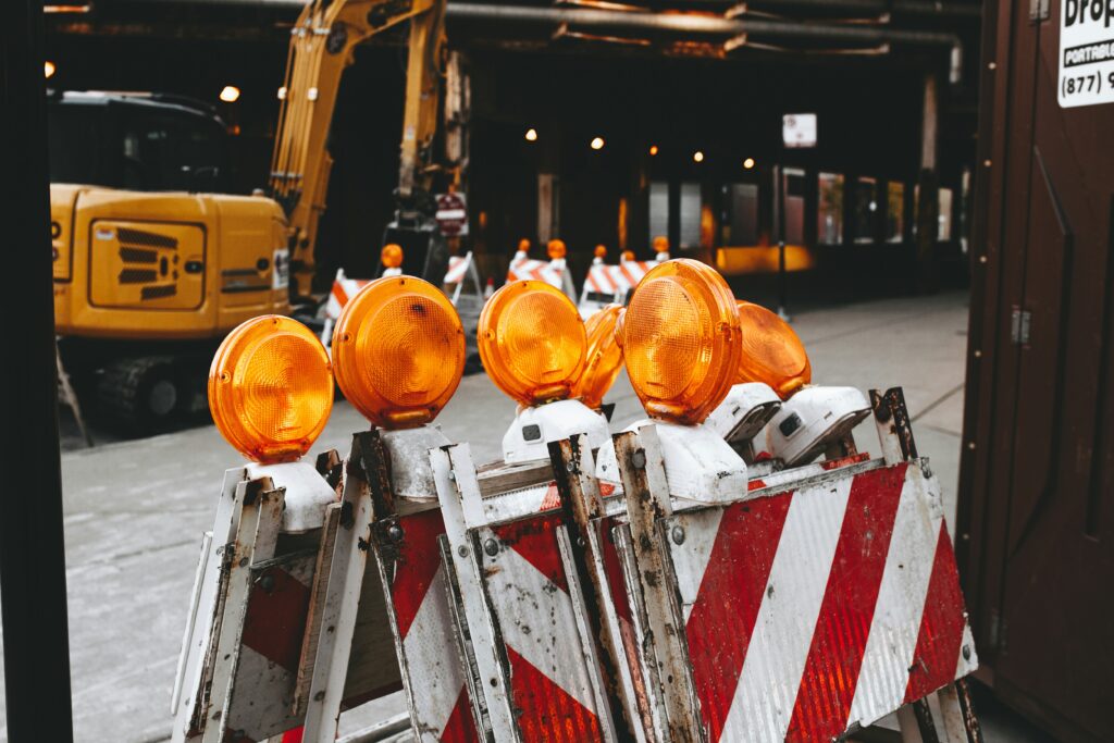 Preparing road for construction.